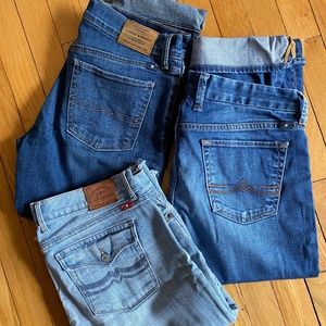 3 Pair Lucky Brand Sweet Jean Crop & Sweet n Low Women's Blue Jeans Size 6/28